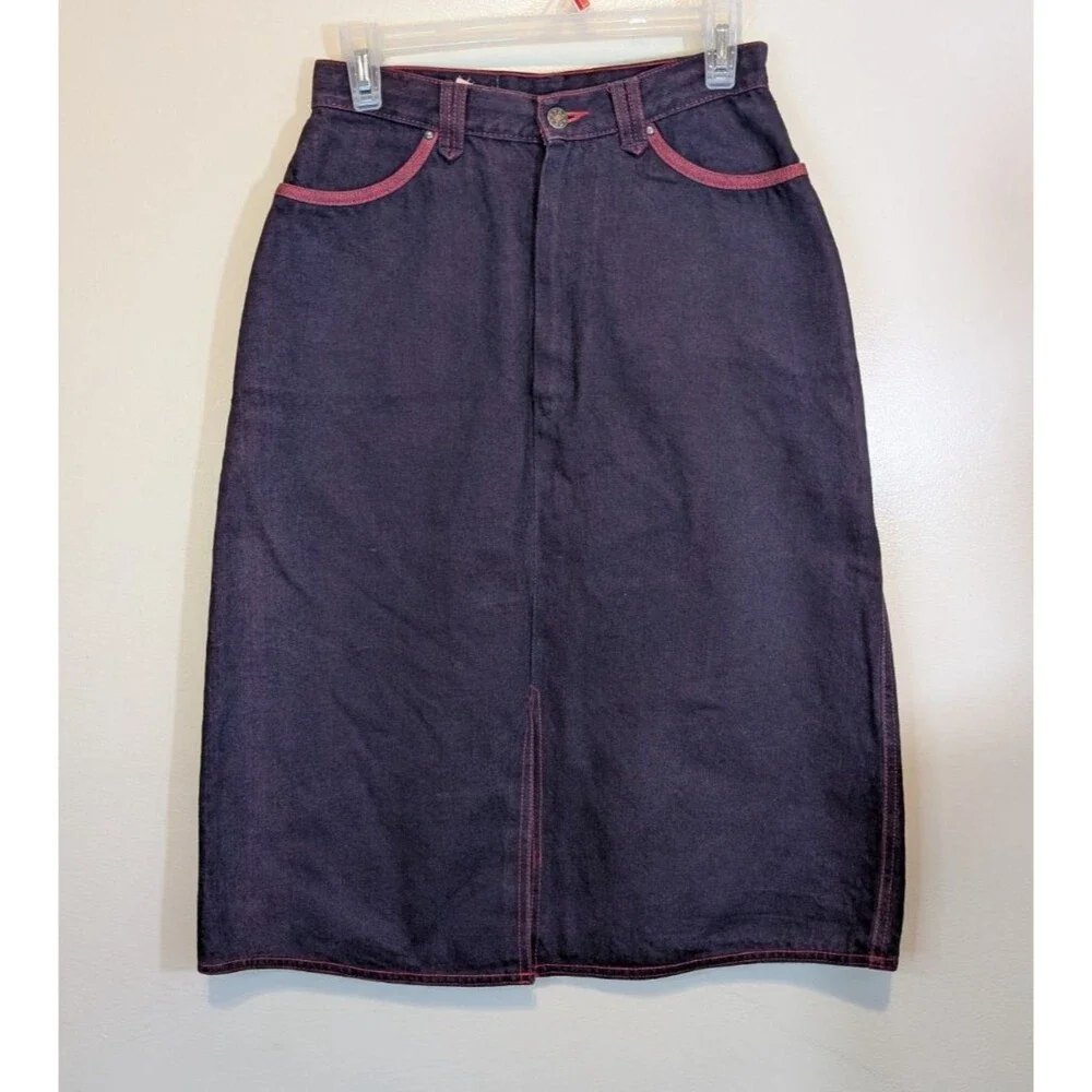 John Sullivan For Pioneer Wear Vintage Women Midi Skirt Denim Western Size 11/12